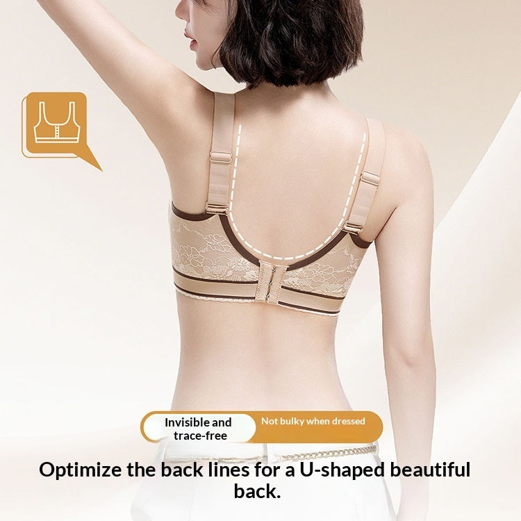 Fixed Shoulder Strap Lace Lingerie Bra